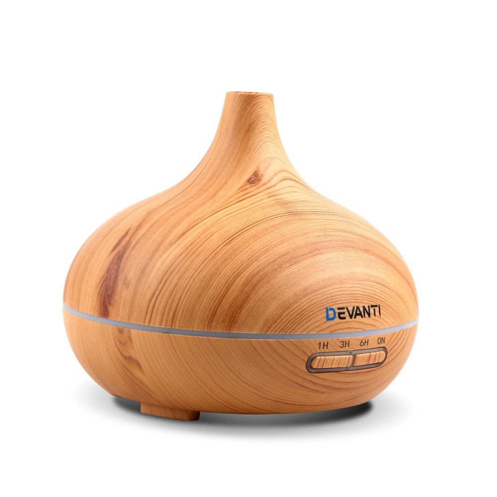 Teardrop Shape Light Wood Devanti Aroma Diffuser - 300ml - Image 6