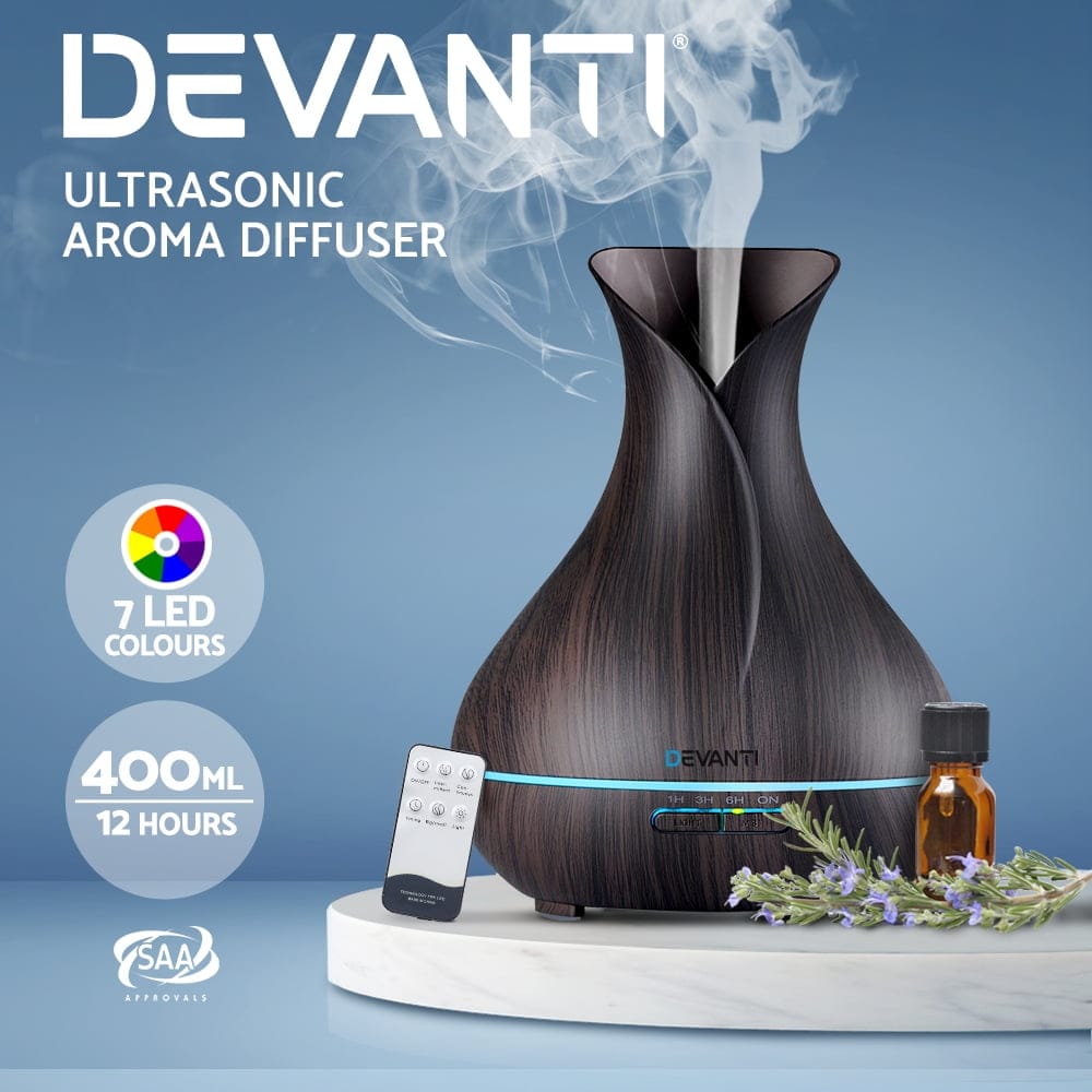 Dark Wood Devanti Aroma Diffuser - 400ml Water Capacity - Image 3