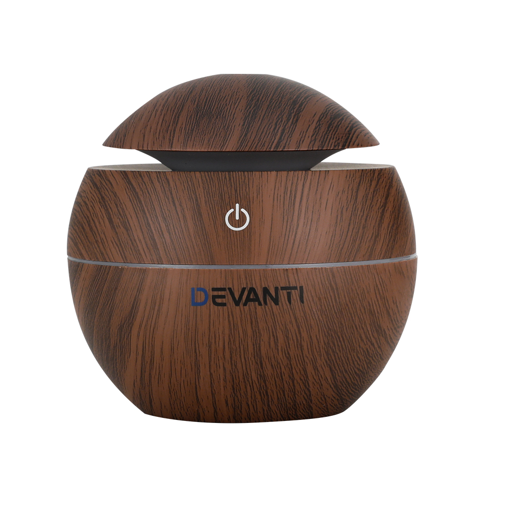 Brown Small Space Devanti Aroma Diffuser Home Office - 130ml Water Capacity - Image 2