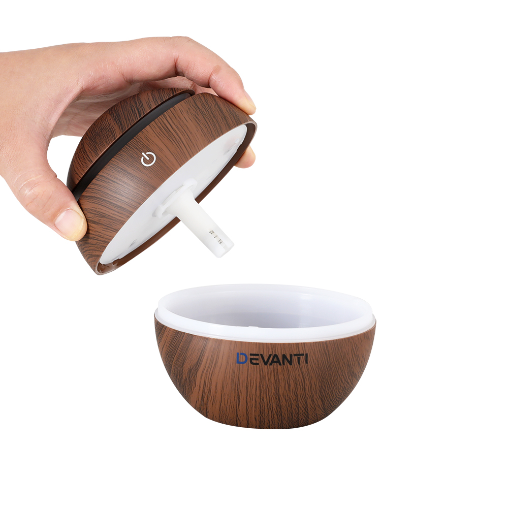 Brown Small Space Devanti Aroma Diffuser Home Office - 130ml Water Capacity - Image 4