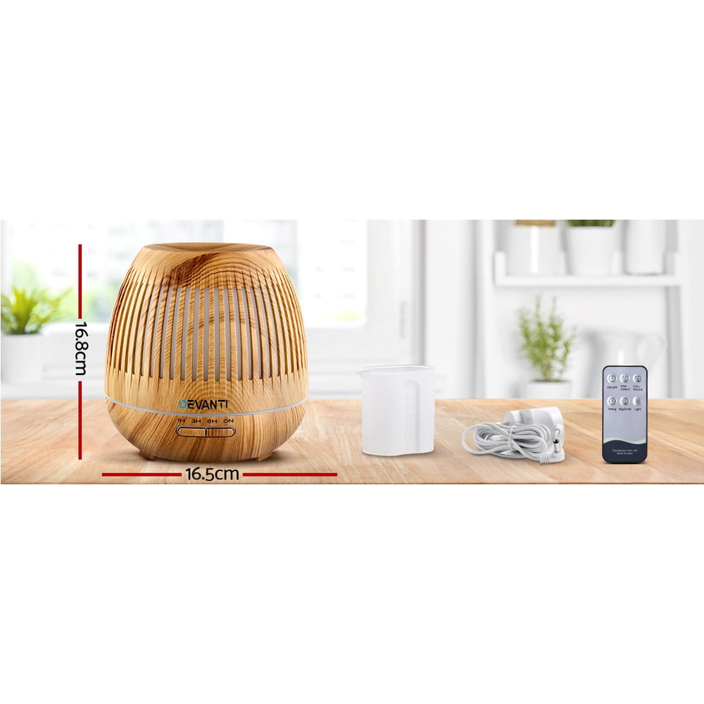 Light Wood Grain Devanti Aroma Diffuser - 400ml - Image 6