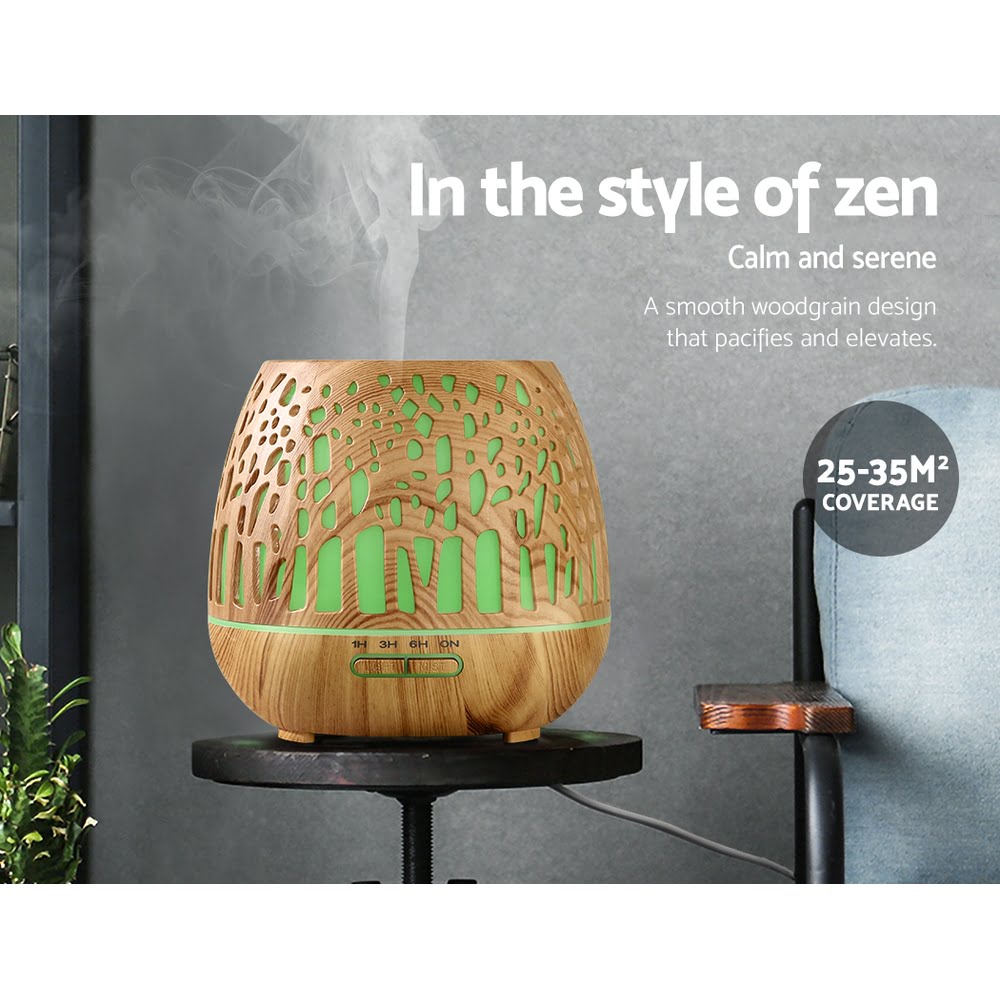Enchanted Forest Wood Grain Devanti Aroma Diffuser - 400ml Water Capacity - Image 3