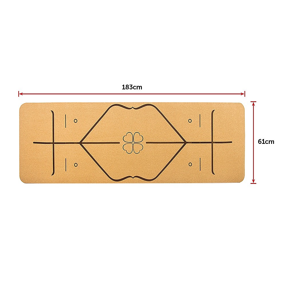 Natural Cork TPE Yoga Mat Sports Eco Friendly Exercise Fitness Gym Pilates - Image 4