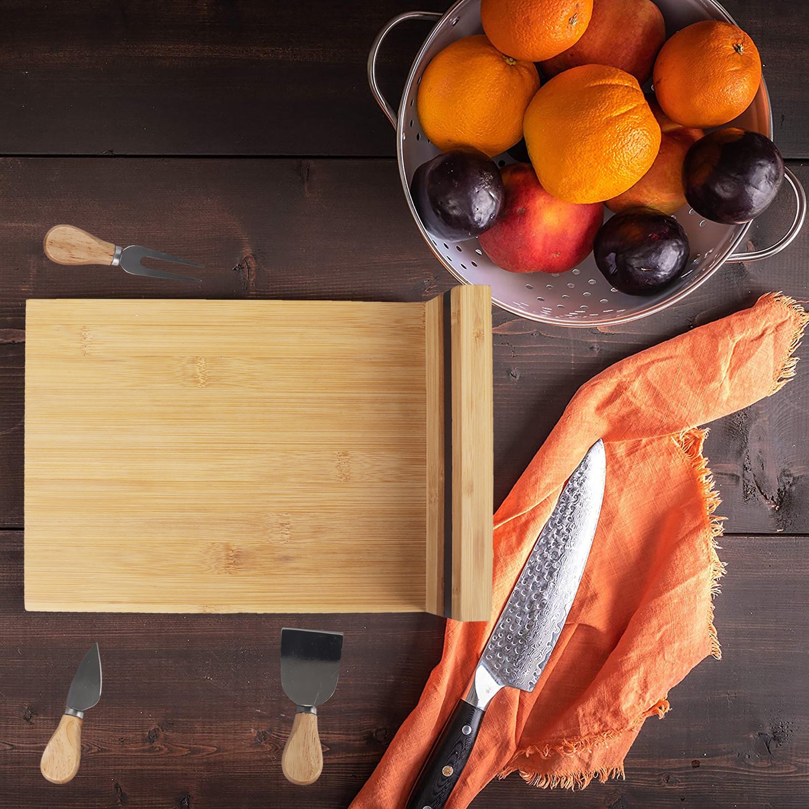 Bamboo Cheese Board and Knife Set - Image 5