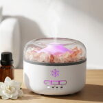 Devanti Salt Lamp Aroma Diffuser Ultrasonic Humidifier Purifier 7 LED Light Colours - 150ml Water Capacity