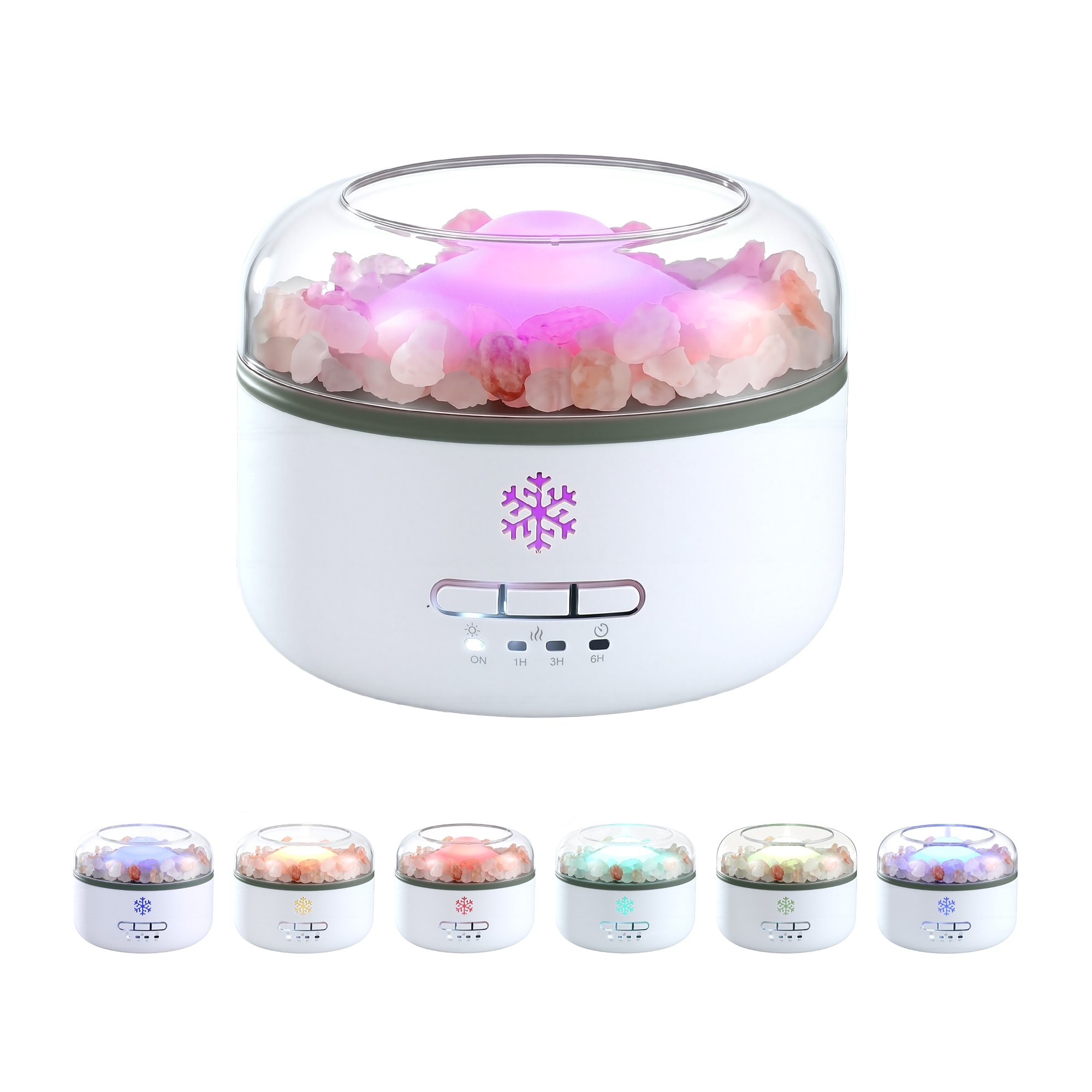 Devanti Salt Lamp Aroma Diffuser Ultrasonic Humidifier Purifier 7 LED Light Colours - 150ml Water Capacity - Image 7