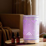 Devanti Ultrasonic Aroma Diffuser Aromatherapy 7 Colour LED Lights Artistic Design - 100ml Water Capacity