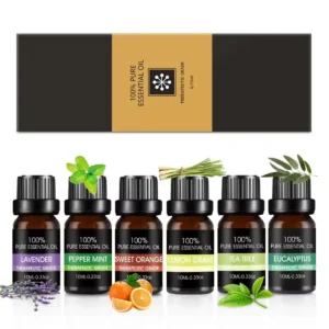 Essential Oil Set 6 Bottles Plant Aromatherapy Oils Natural Scent for Diffuser