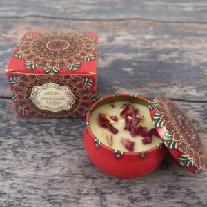 Small Scented Candle Set - 4 Soy Wax Candles, Travel Candle Set (Rose)