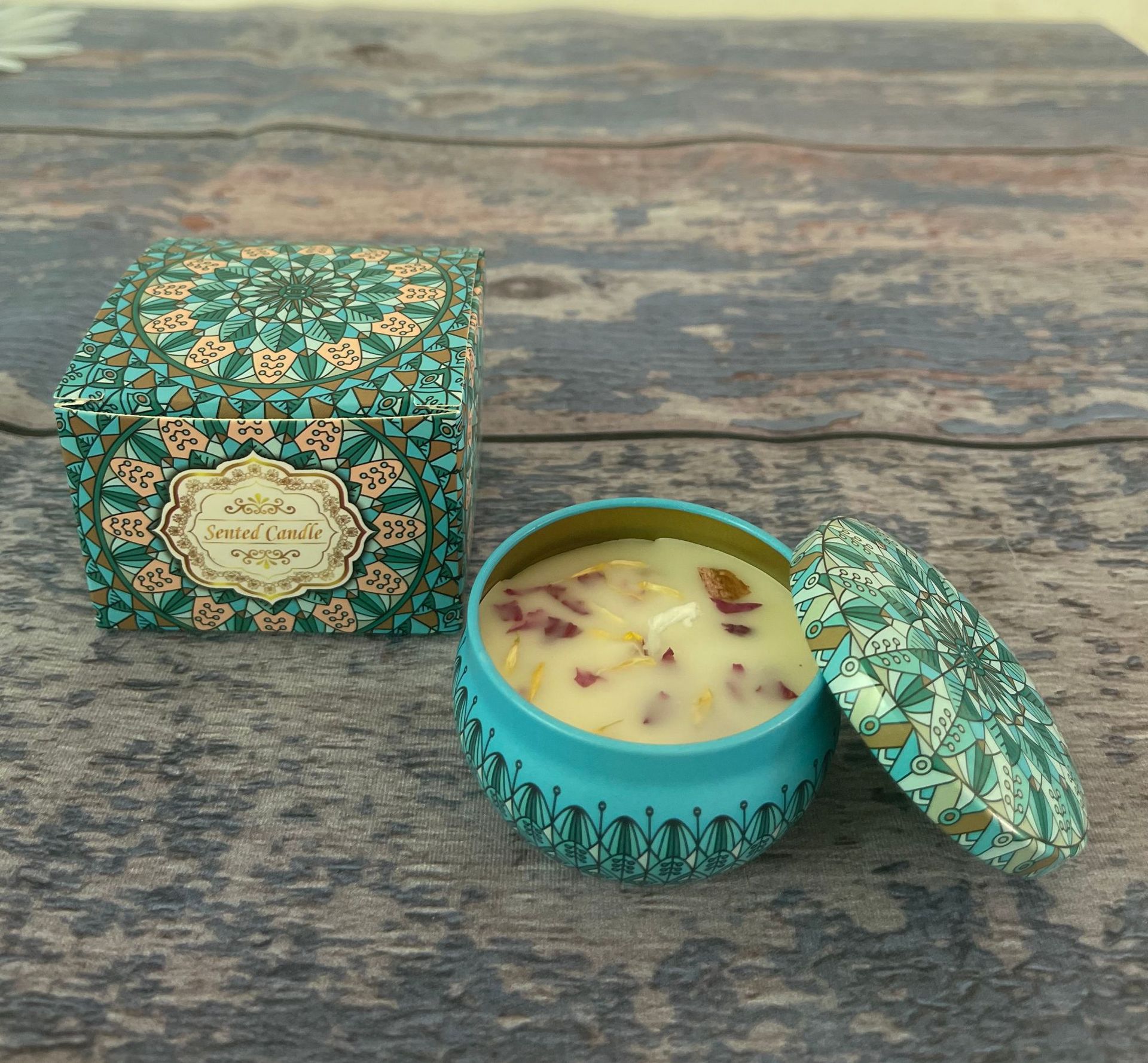 Small Scented Candle Set - 4 Soy Wax Candles, Travel Candle Set (Orange)